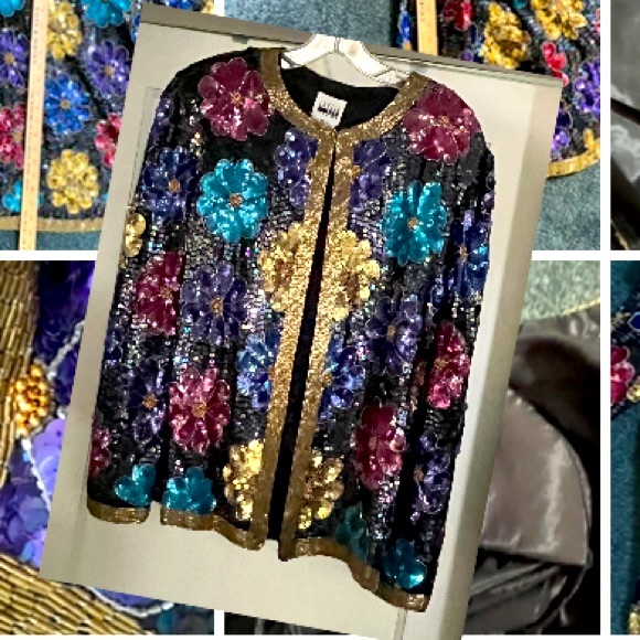 Vintage Leslie Fay Sequined Jacket. - Picture 1 of 12